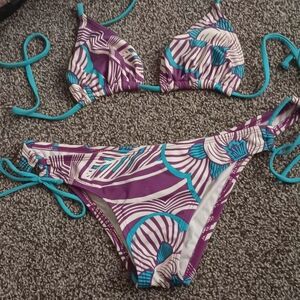 O'Neill Purple and Teal Bikini Set